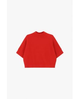 IMPERIAL jednoduchý pulóver jednofarebný s ¾ rukávom UNI červený